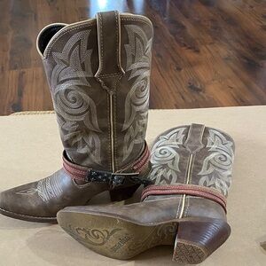 Durango Brown Western Women’s Boots with Stars and Stripes removable strap. VGC